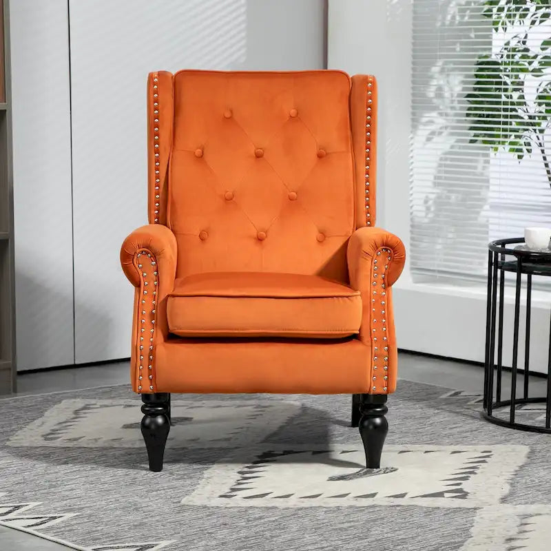 Multi-Color Barrel Accent Chair, Velvet & Faux Leather, Single Seat