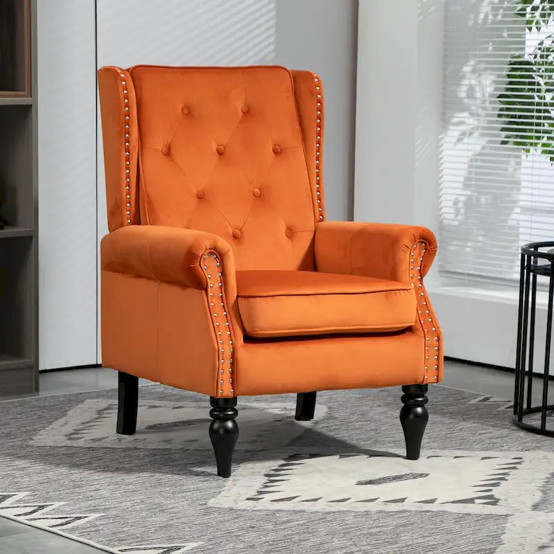 Multi-Color Barrel Accent Chair, Velvet & Faux Leather, Single Seat
