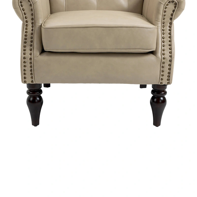 Multi-Color Barrel Accent Chair, Velvet & Faux Leather, Single Seat