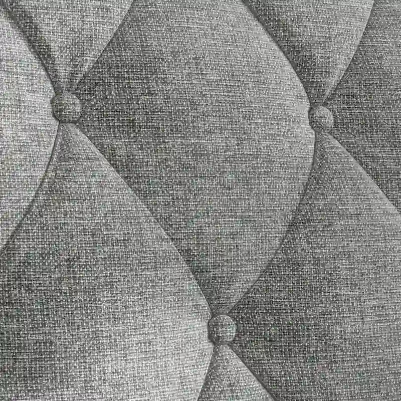 Grey Polyester 3-Seater Sofa with Tufted Back | Mid-Century Style
