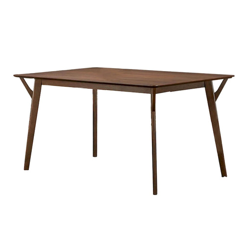 5-Piece Dining Set, Rectangular Table & 4 Chairs, Walnut Brown / Gray, Seats 4–6