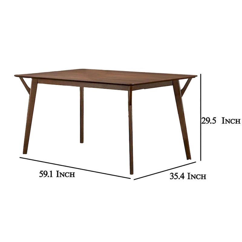 5-Piece Dining Set, Rectangular Table & 4 Chairs, Walnut Brown / Gray, Seats 4–6
