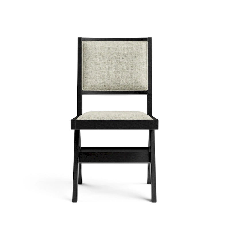 Black 7-Piece Round Dining Set, Seats 6, Mid-Century Modern Style