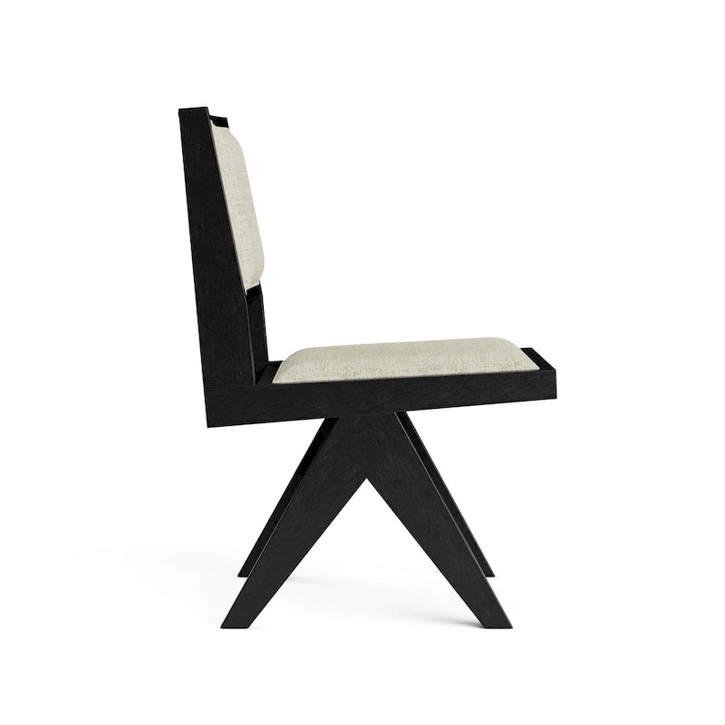 Black 7-Piece Round Dining Set, Seats 6, Mid-Century Modern Style