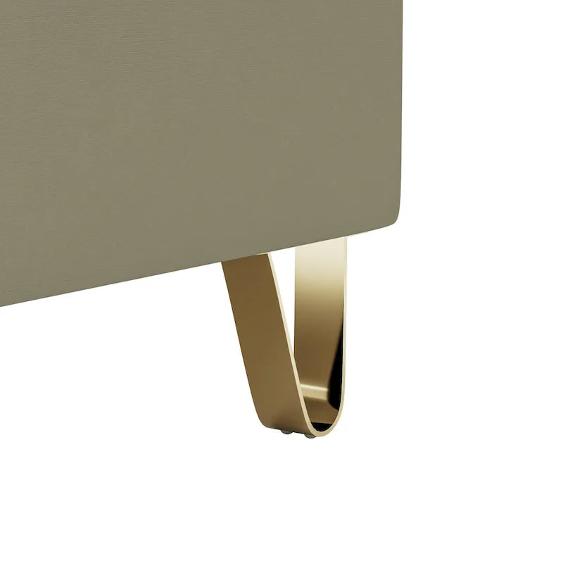 Cream White & Orange Velvet Accent Chair, Single Seat, Removable Cushions & Metal Legs