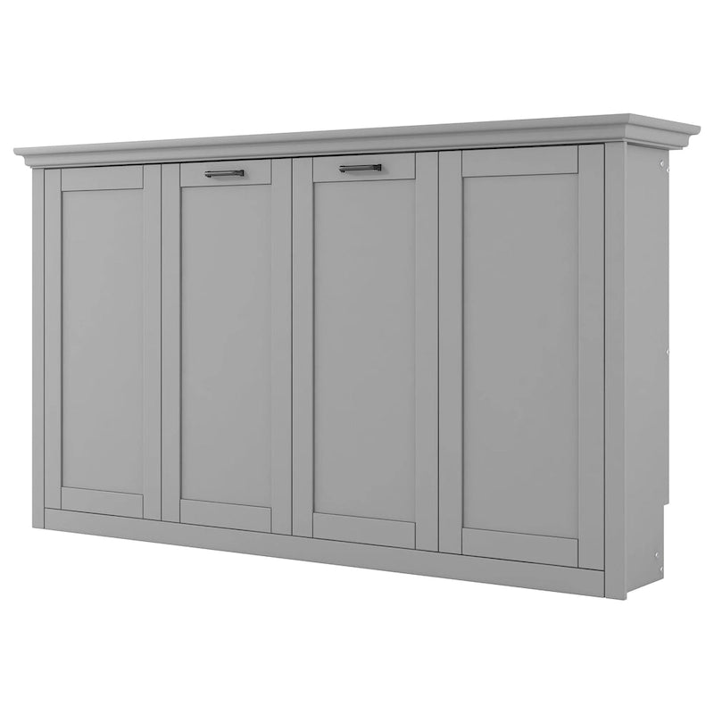 Grey Twin Murphy Wall Bed, Space-Saving Fold-Down Bed for 1 Person