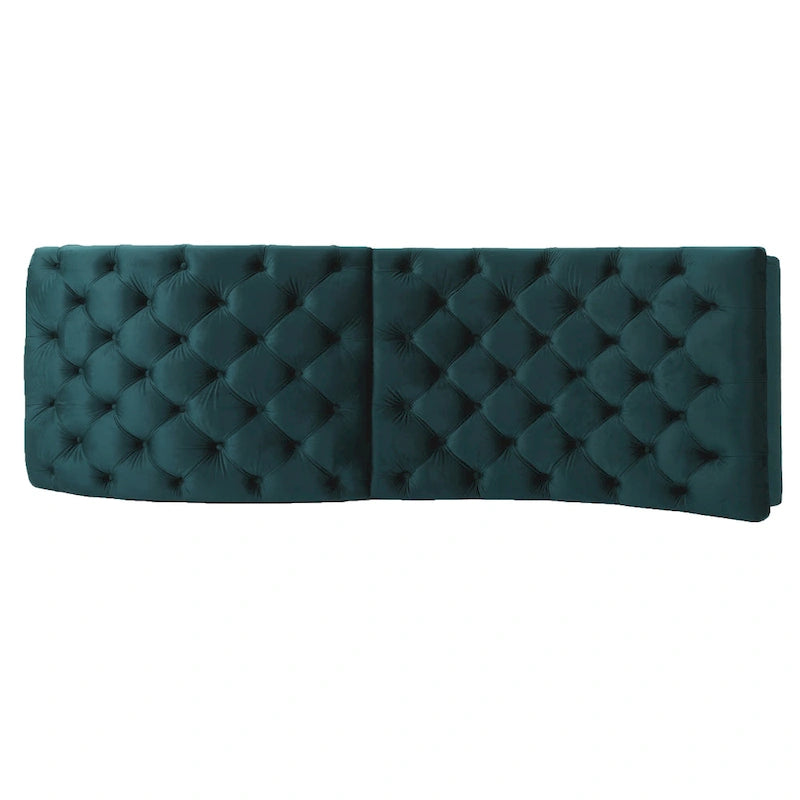 Tufted Velvet Chaise Lounge – Dark Brown Legs, 1-Person