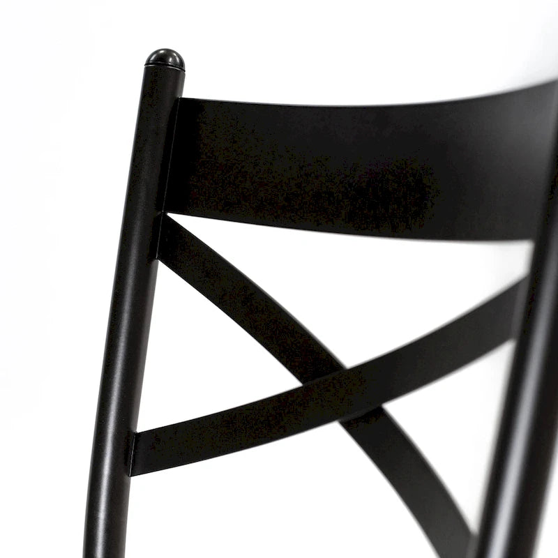 Natural/Dark Bronze Cross-Back 4-Person Dining Set