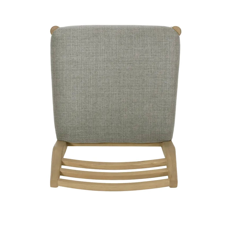 Light Ash Ladder-Back Upholstered Dining Chair, Farmhouse Style, Set of 2
