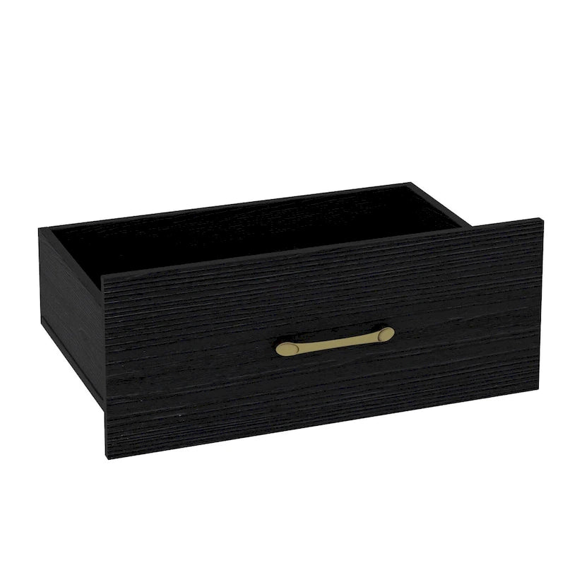 9-Drawer Dresser, Black/White, Gold Handles, for 1 Person
