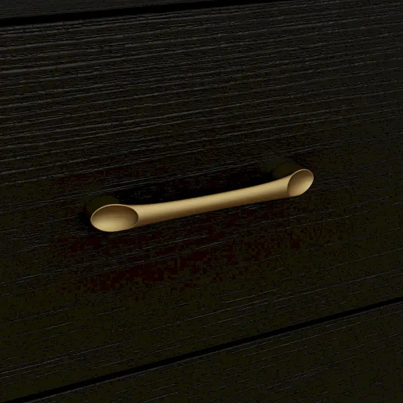 9-Drawer Dresser, Black/White, Gold Handles, for 1 Person