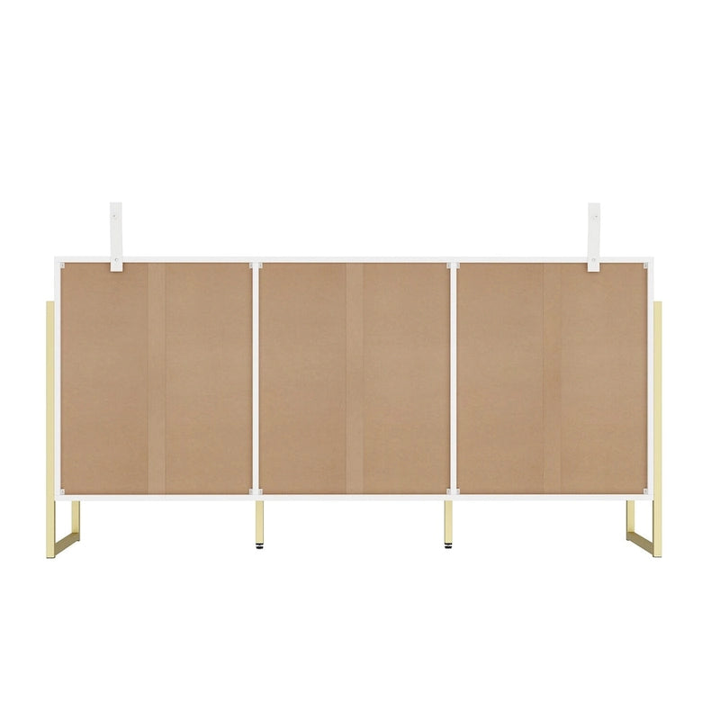 9-Drawer Dresser, Black/White, Gold Handles, for 1 Person