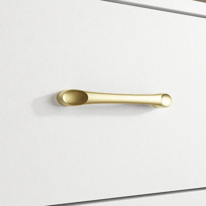 9-Drawer Dresser, Black/White, Gold Handles, for 1 Person