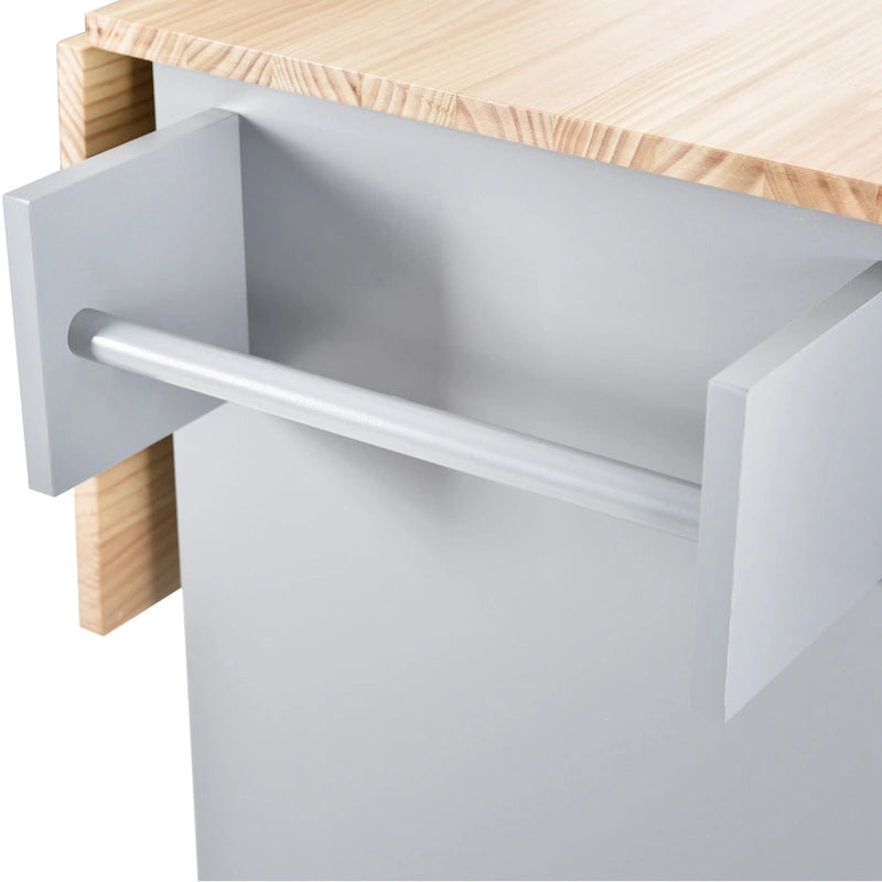 Blue / White / Black / Grey Rolling Kitchen Island Cart with Foldable Drop-Leaf | 2-Person Assembly