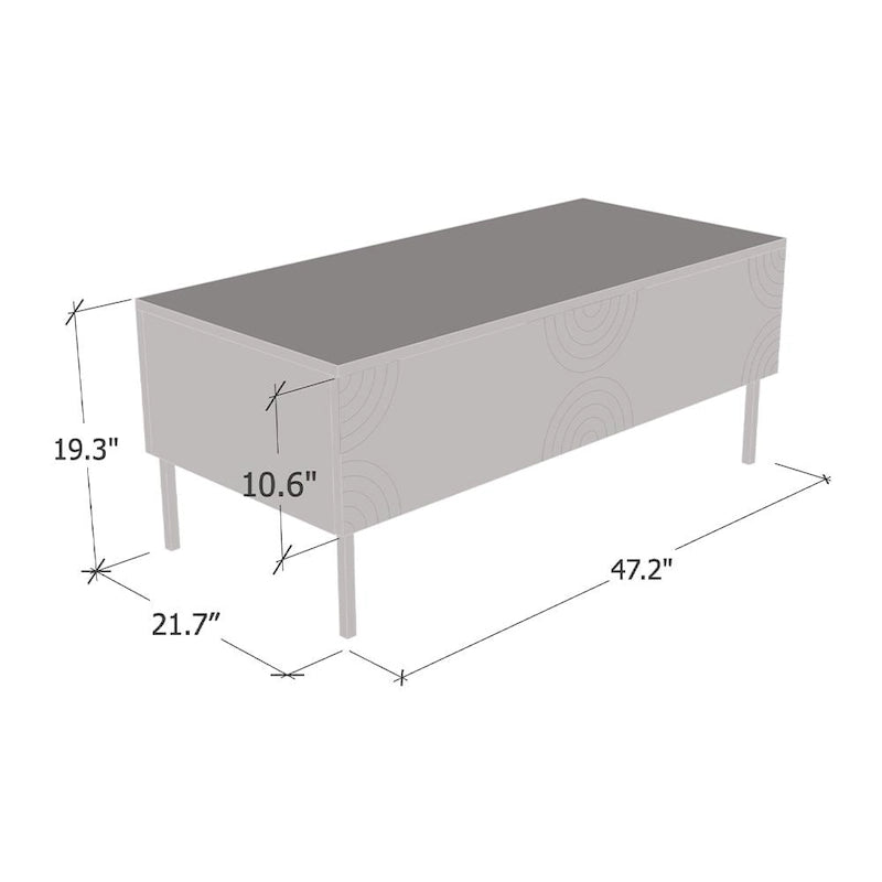 High Gloss Coffee Table, White/Black, Modern Style, Seats 1