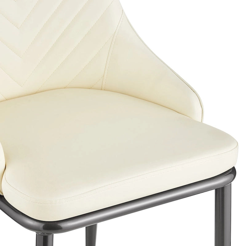 Faux Leather Dining Chair, Set of 2 – Orange / Dark Grey / Black / Blue / Light Grey
