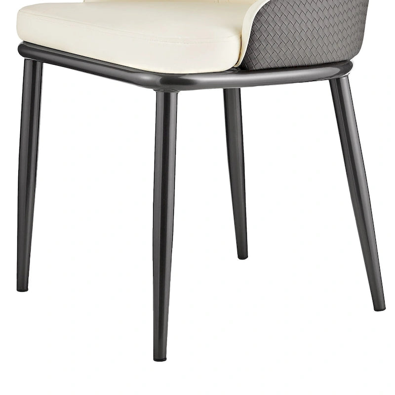 Faux Leather Dining Chair, Set of 2 – Orange / Dark Grey / Black / Blue / Light Grey
