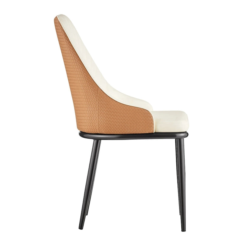 Faux Leather Dining Chair, Set of 2 – Orange / Dark Grey / Black / Blue / Light Grey