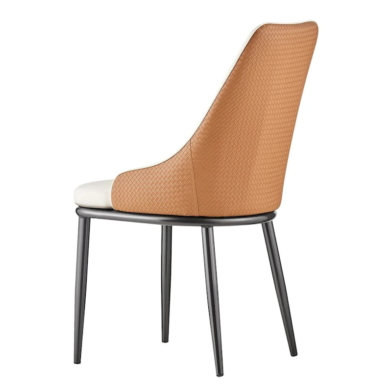 Faux Leather Dining Chair, Set of 2 – Orange / Dark Grey / Black / Blue / Light Grey