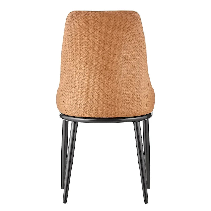 Faux Leather Dining Chair, Set of 2 – Orange / Dark Grey / Black / Blue / Light Grey