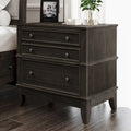 Coffee / Natural 3-Drawer Nightstand – Classic Wood Style, Single