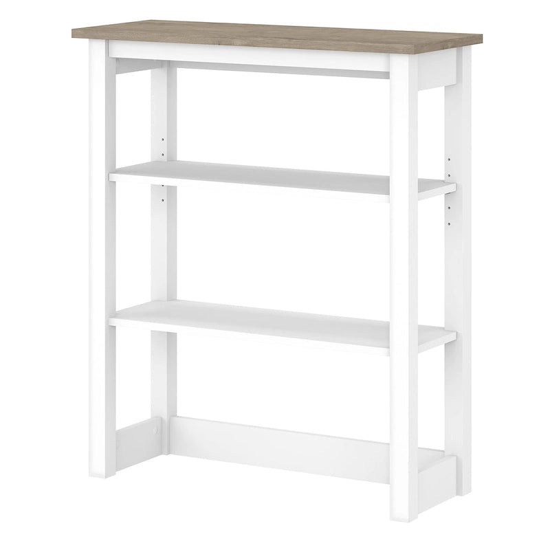Shiplap Gray / Vintage Black Tall Hutch Organizer – Modern Farmhouse, 2-Shelf Open Storage