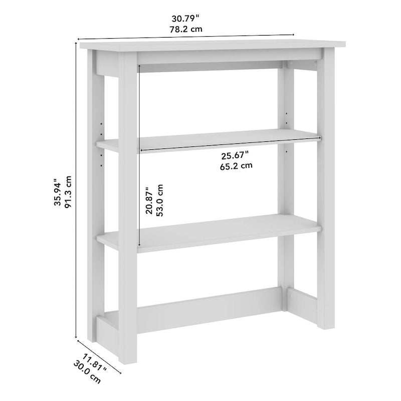 Shiplap Gray / Vintage Black Tall Hutch Organizer – Modern Farmhouse, 2-Shelf Open Storage