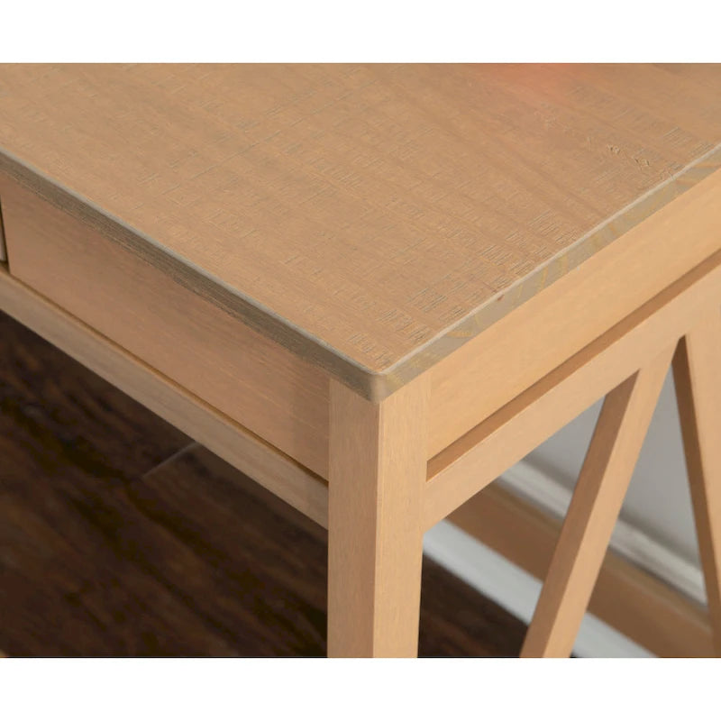 Brown Driftwood Writing Desk with Drawer, 1-Person