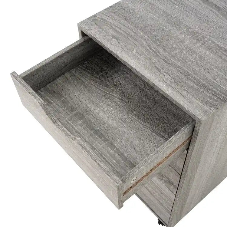 Espresso / White 5-Drawer Wooden File Cabinet with Wheels – 1 Person