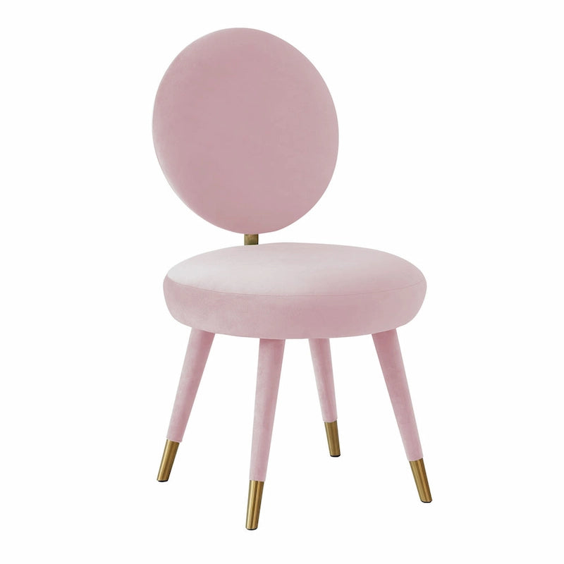 Oval Back Armless Velvet Dining Chair – Sea Blue / Bubblegum Pink / Black / Light Grey | Seats 1