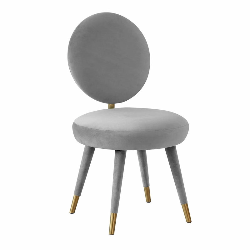 Oval Back Armless Velvet Dining Chair – Sea Blue / Bubblegum Pink / Black / Light Grey | Seats 1