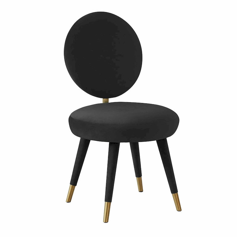 Oval Back Armless Velvet Dining Chair – Sea Blue / Bubblegum Pink / Black / Light Grey | Seats 1