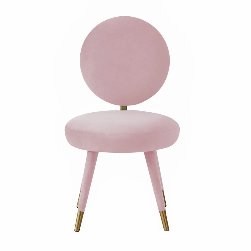 Oval Back Armless Velvet Dining Chair – Sea Blue / Bubblegum Pink / Black / Light Grey | Seats 1