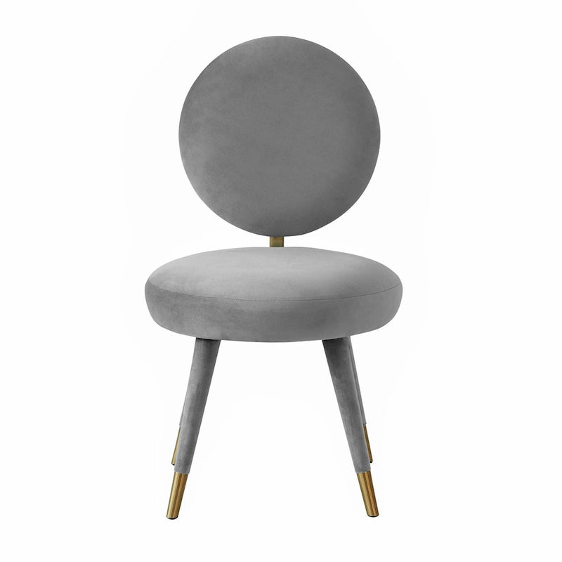 Oval Back Armless Velvet Dining Chair – Sea Blue / Bubblegum Pink / Black / Light Grey | Seats 1