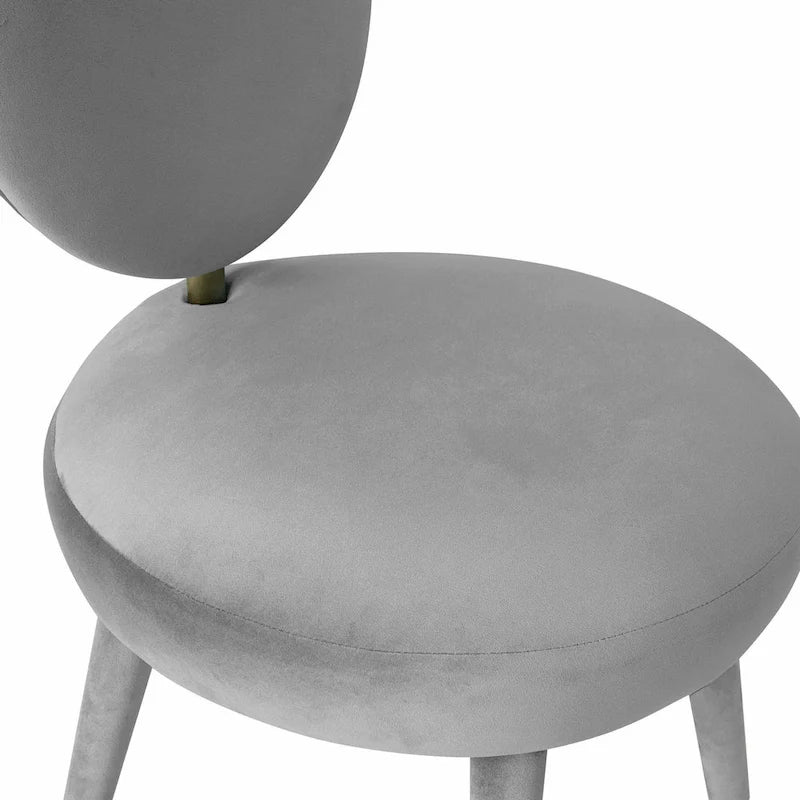 Oval Back Armless Velvet Dining Chair – Sea Blue / Bubblegum Pink / Black / Light Grey | Seats 1
