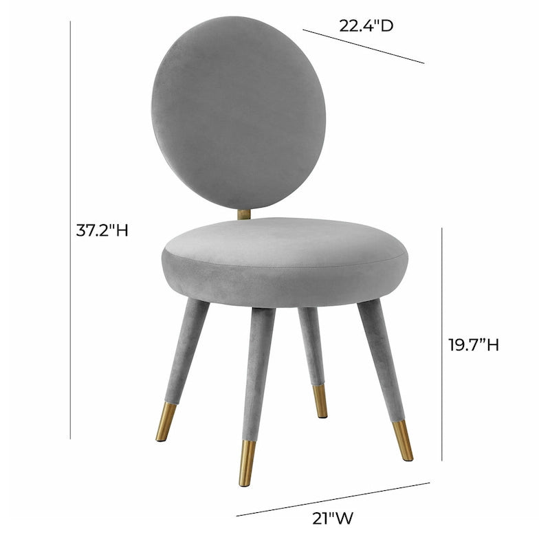 Oval Back Armless Velvet Dining Chair – Sea Blue / Bubblegum Pink / Black / Light Grey | Seats 1