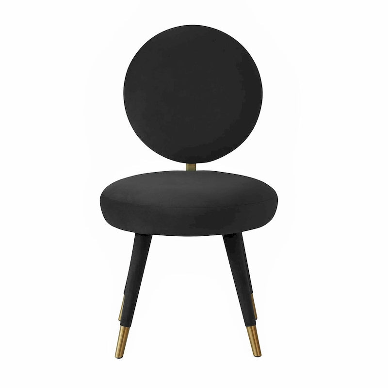Oval Back Armless Velvet Dining Chair – Sea Blue / Bubblegum Pink / Black / Light Grey | Seats 1