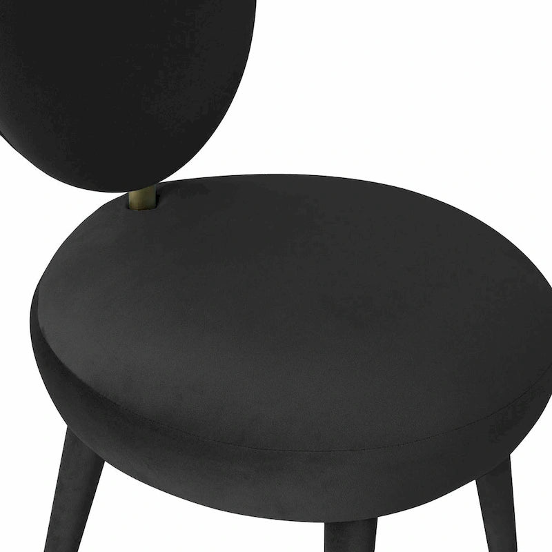 Oval Back Armless Velvet Dining Chair – Sea Blue / Bubblegum Pink / Black / Light Grey | Seats 1