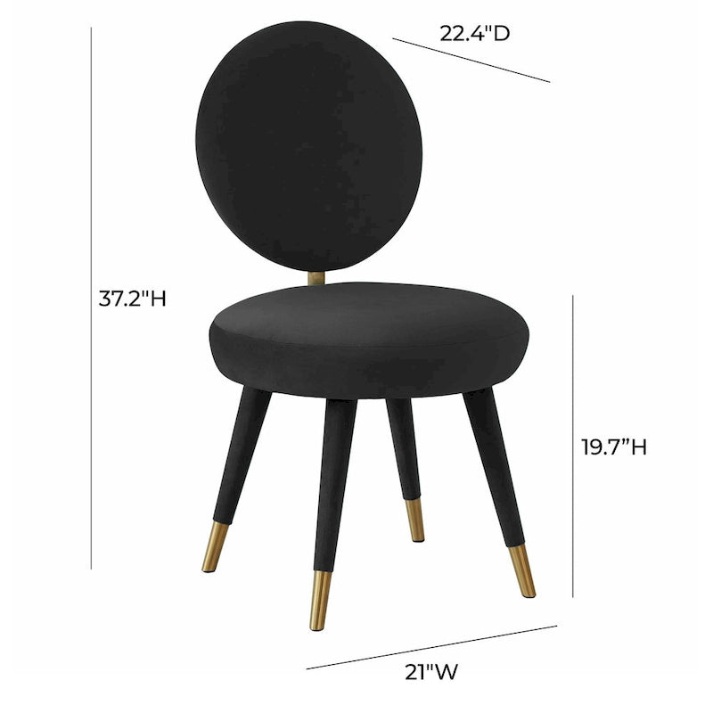 Oval Back Armless Velvet Dining Chair – Sea Blue / Bubblegum Pink / Black / Light Grey | Seats 1