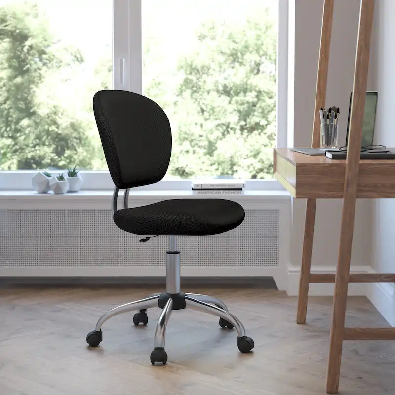 Multi-Color Armless Mid-Back Mesh Swivel Task Chair | Single-Person