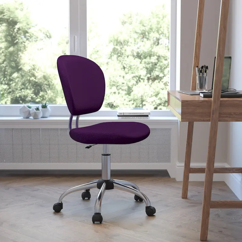 Multi-Color Armless Mid-Back Mesh Swivel Task Chair | Single-Person