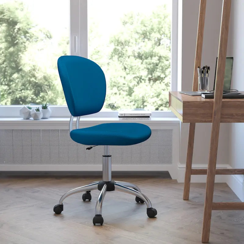 Multi-Color Armless Mid-Back Mesh Swivel Task Chair | Single-Person