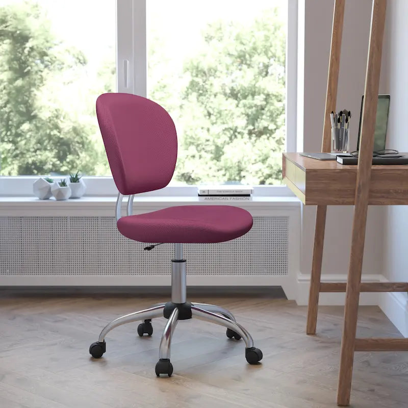 Multi-Color Armless Mid-Back Mesh Swivel Task Chair | Single-Person