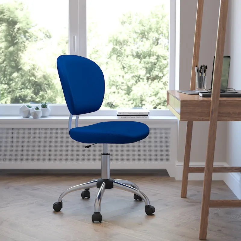 Multi-Color Armless Mid-Back Mesh Swivel Task Chair | Single-Person