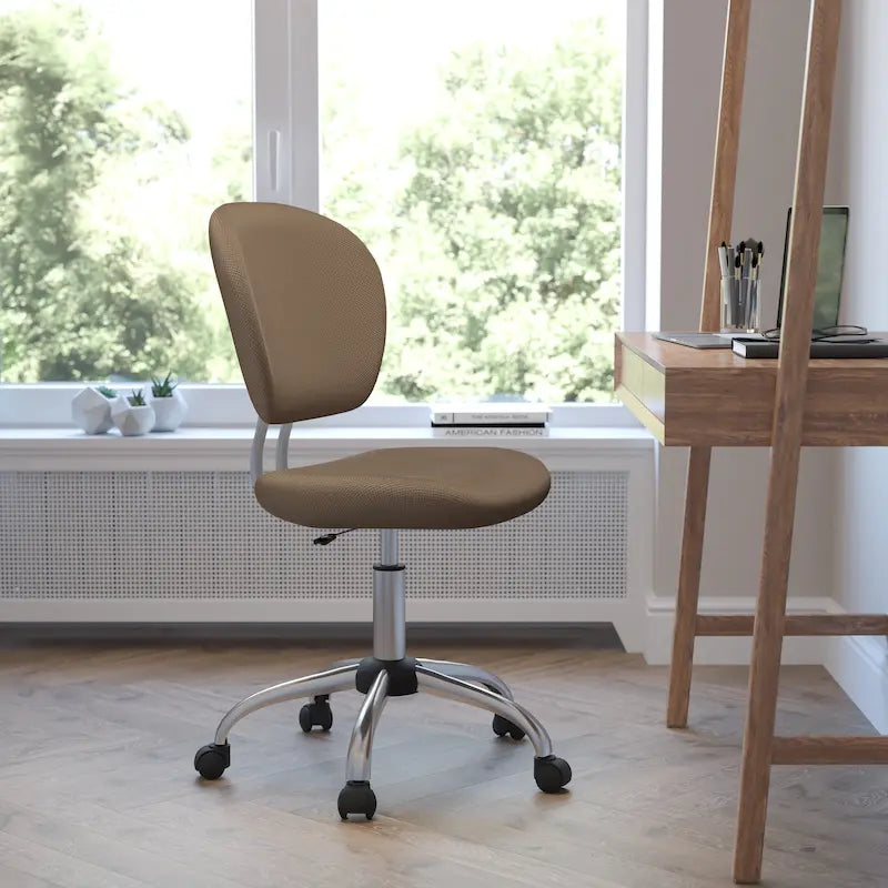 Multi-Color Armless Mid-Back Mesh Swivel Task Chair | Single-Person