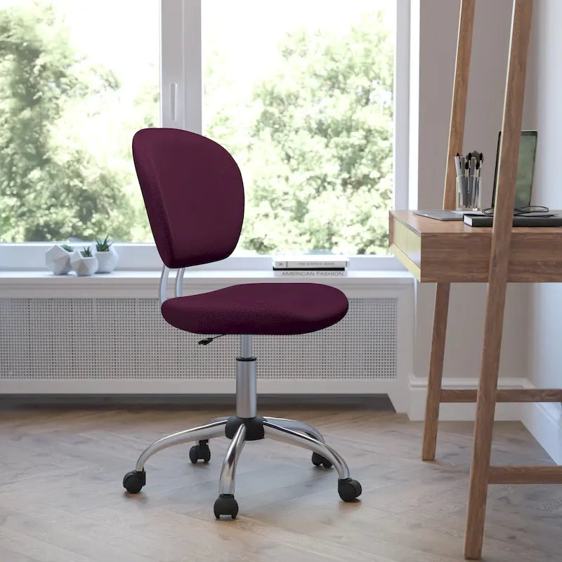 Multi-Color Armless Mid-Back Mesh Swivel Task Chair | Single-Person