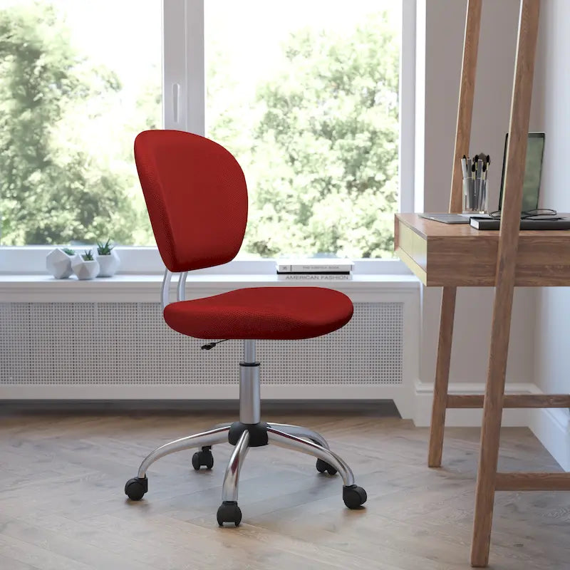 Multi-Color Armless Mid-Back Mesh Swivel Task Chair | Single-Person