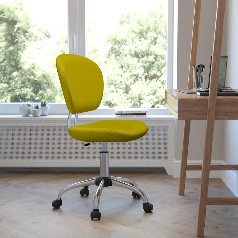 Multi-Color Armless Mid-Back Mesh Swivel Task Chair | Single-Person