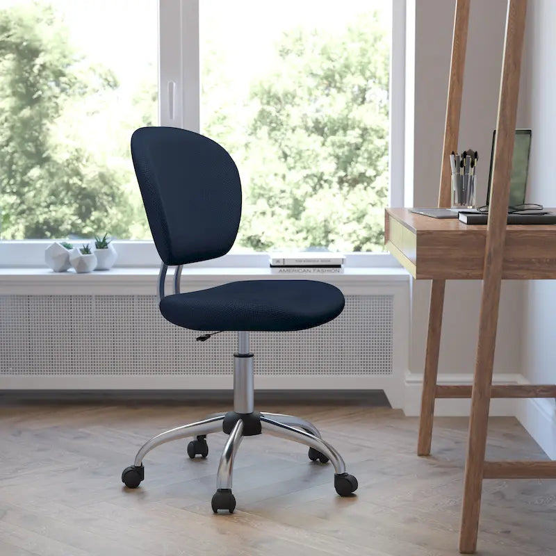 Multi-Color Armless Mid-Back Mesh Swivel Task Chair | Single-Person