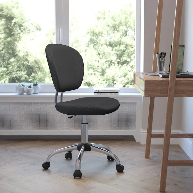 Multi-Color Armless Mid-Back Mesh Swivel Task Chair | Single-Person